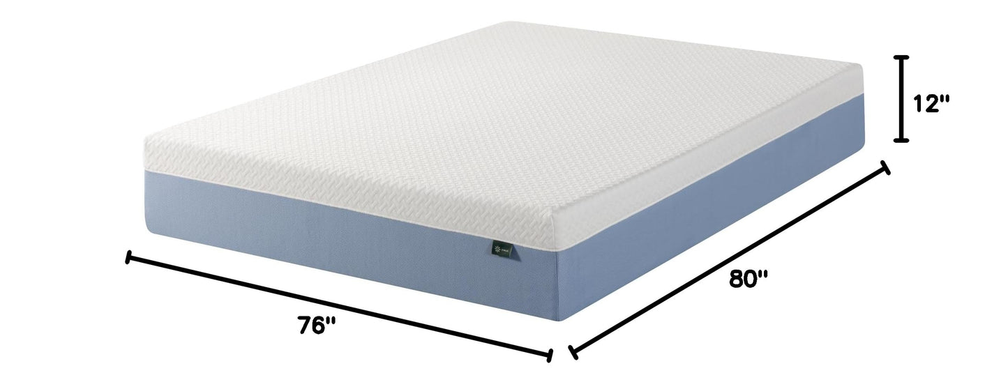 ZINUS 12 Inch Cooling Essential Memory Foam Mattress [New Version], King, Fiberglass Free, Medium Feel, Cooling Airflow Memory Foam, Certified Safe Foams & Fabric, Mattress in A Box White 12" Cooling New Small Box