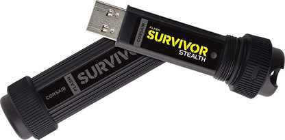 Corsair Flash Survivor Stealth 128GB USB 3.0 Flash Drive, Black