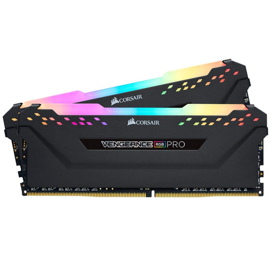 Corsair Vengeance RGB Pro 32GB (2x16GB) 2666 C16 DDR4 Desktop Memory - Black, Model Number: CMW32GX4M2A2666C16