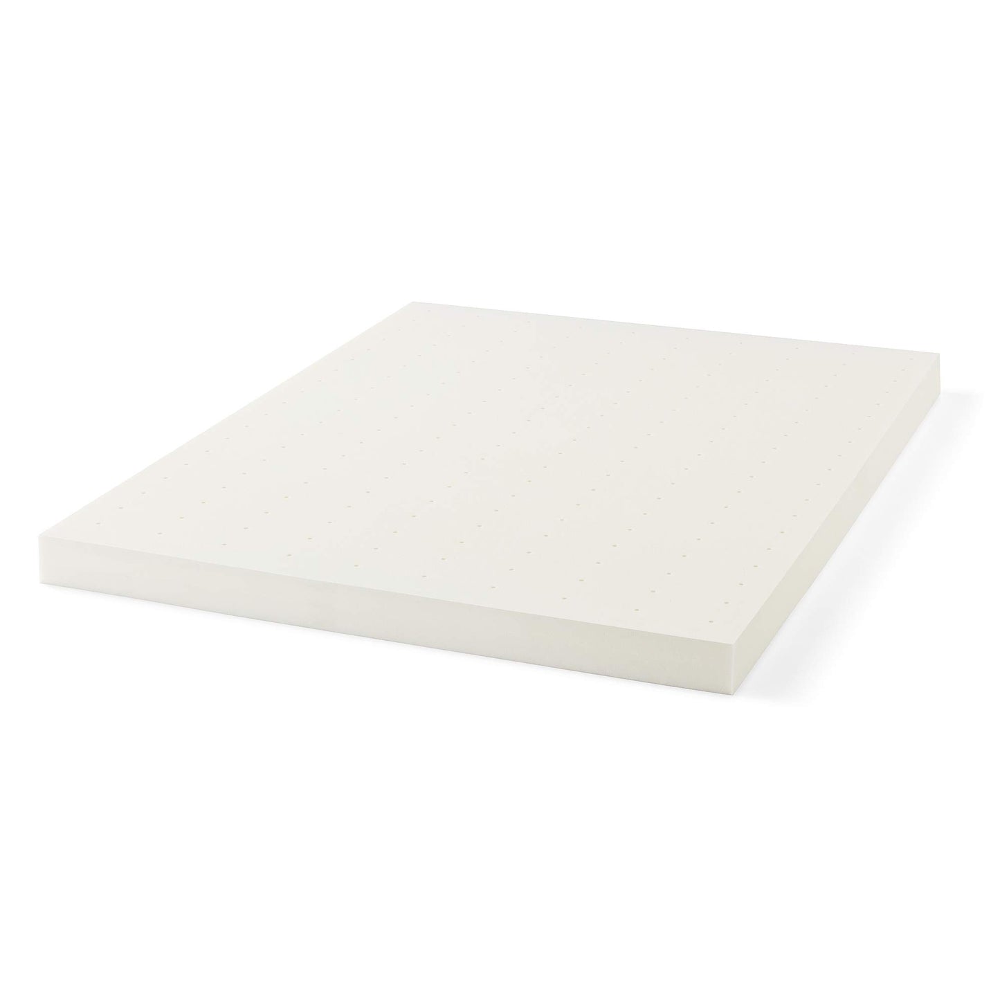 LUCID 4 Inch Ventilated Memory Foam Mattress Topper - 3-Year Warranty - Twin, Ivory