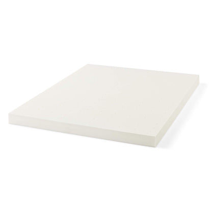 LUCID 4 Inch Ventilated Memory Foam Mattress Topper - 3-Year Warranty - Queen, Ivory