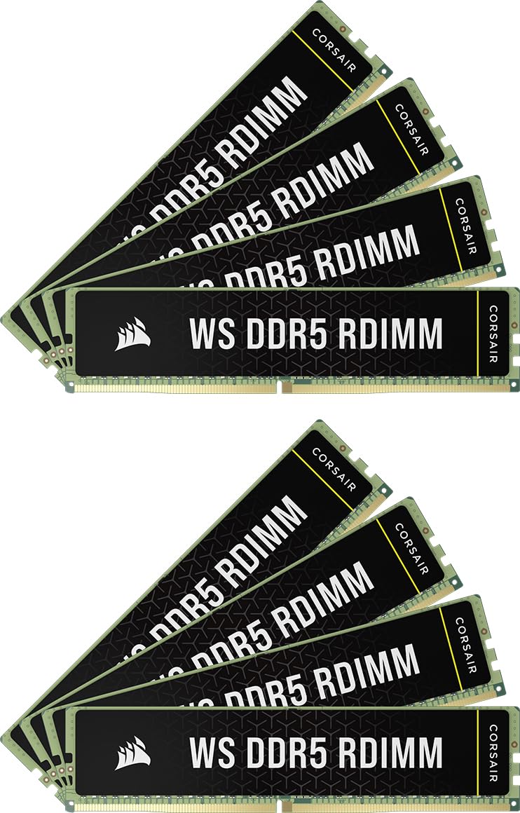 CORSAIR WS DDR5 ECC RDIMM 256GB (8x32GB) 5600MHz CL40 AMD Expo Intel XMP 3.0 Computer Memory - Black (CMA256GX5M8B5600Z40) 256GB (8x32GB)