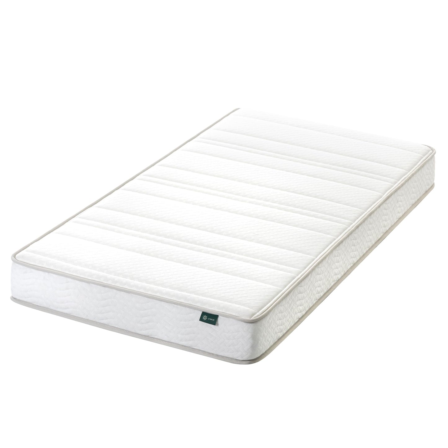 ZINUS 6 Inch Foam and Spring Hybrid Mattress [New Version], 75" x 30" (Narrow Twin), Fiberglass Free, Medium Firmness, Durable Support, Certified Safe Foams & Fabric, Mattress in A Box White 75" x 30" 6" New Small Box