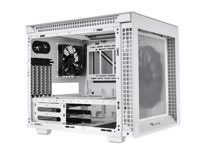 Thermaltake Divider 200 TG White Micro-ATX case w/preinstalled Front fanx1, Standard Rear fanx1, Tempered Glass Computer Case CA-1V1-00S6WN-00