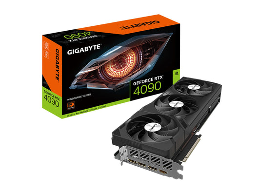 GIGABYTE GeForce RTX 4090 WINDFORCE V2 24G Graphics Card, 3X WINDFORCE Fans, 24GB 384-bit GDDR6X, GV-N4090WF3V2-24GD Video Card