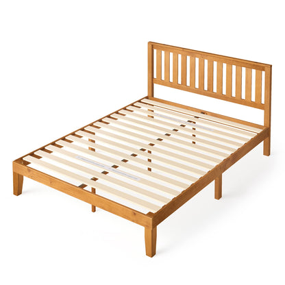 Zinus OLB-PWPBHO-12K 12 Inch Wood Platform Bed with Headboard / No Box Spring Needed / Wood Slat Support / Rustic Pine Finish King Traditional