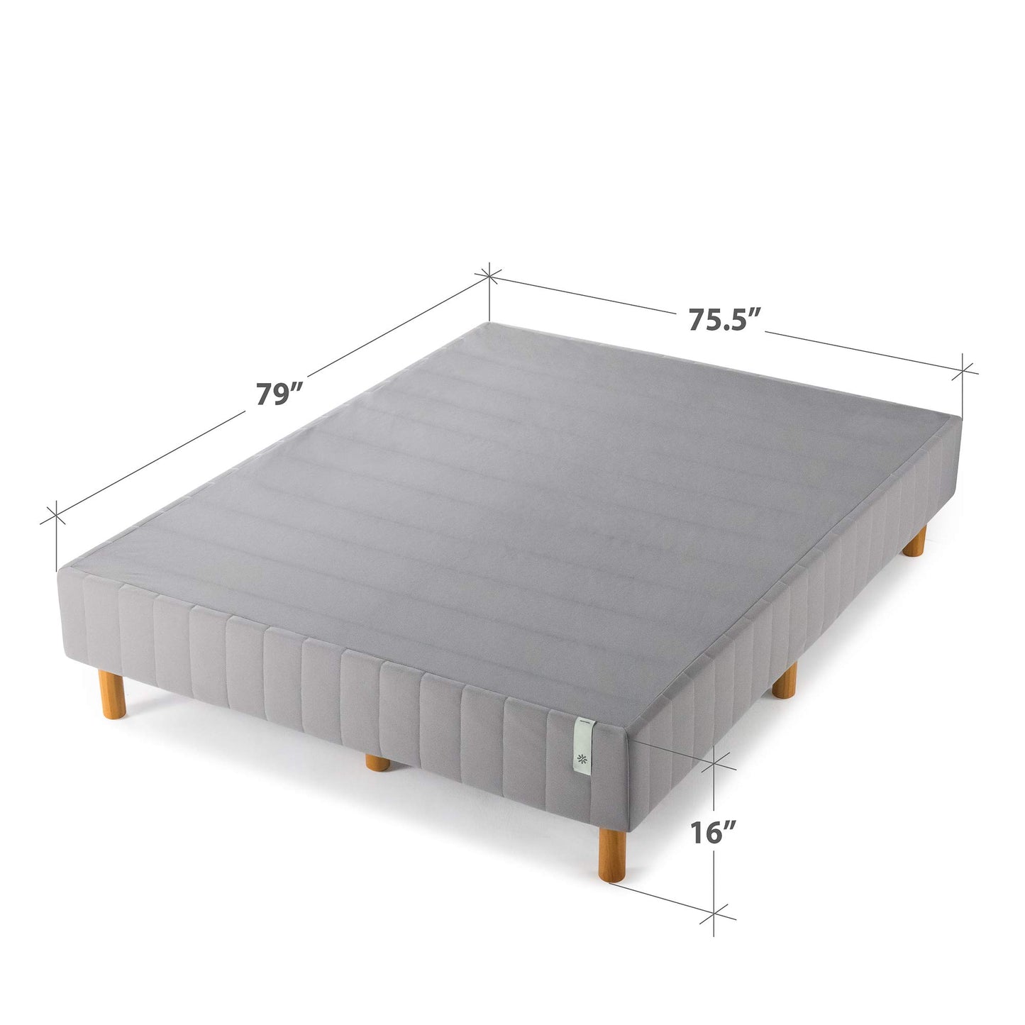 Zinus Quick Snap Standing Mattress Foundation/Platform Bed/No Box Spring needed/Grey, King