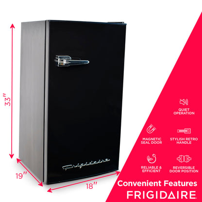 FRIGIDAIRE EFR331-BLACK 3.2 Cu ft Eraser Board Mini Compact Dorm Fridge (Black) Black