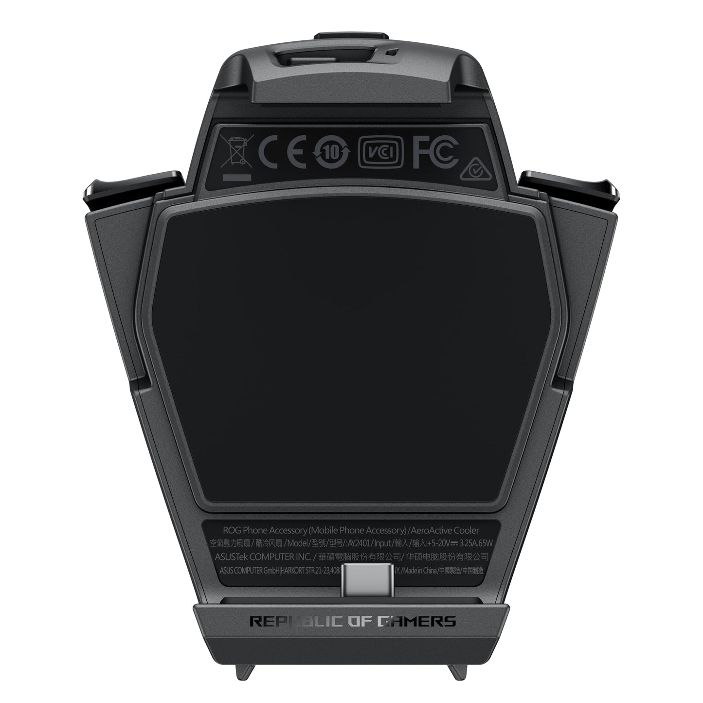 ASUS ROG AeroActive Cooler X Fan, Built-in Tripod, 2 Physical Buttons, 3.5mm Jack Headphone Port, USB Type-C Port