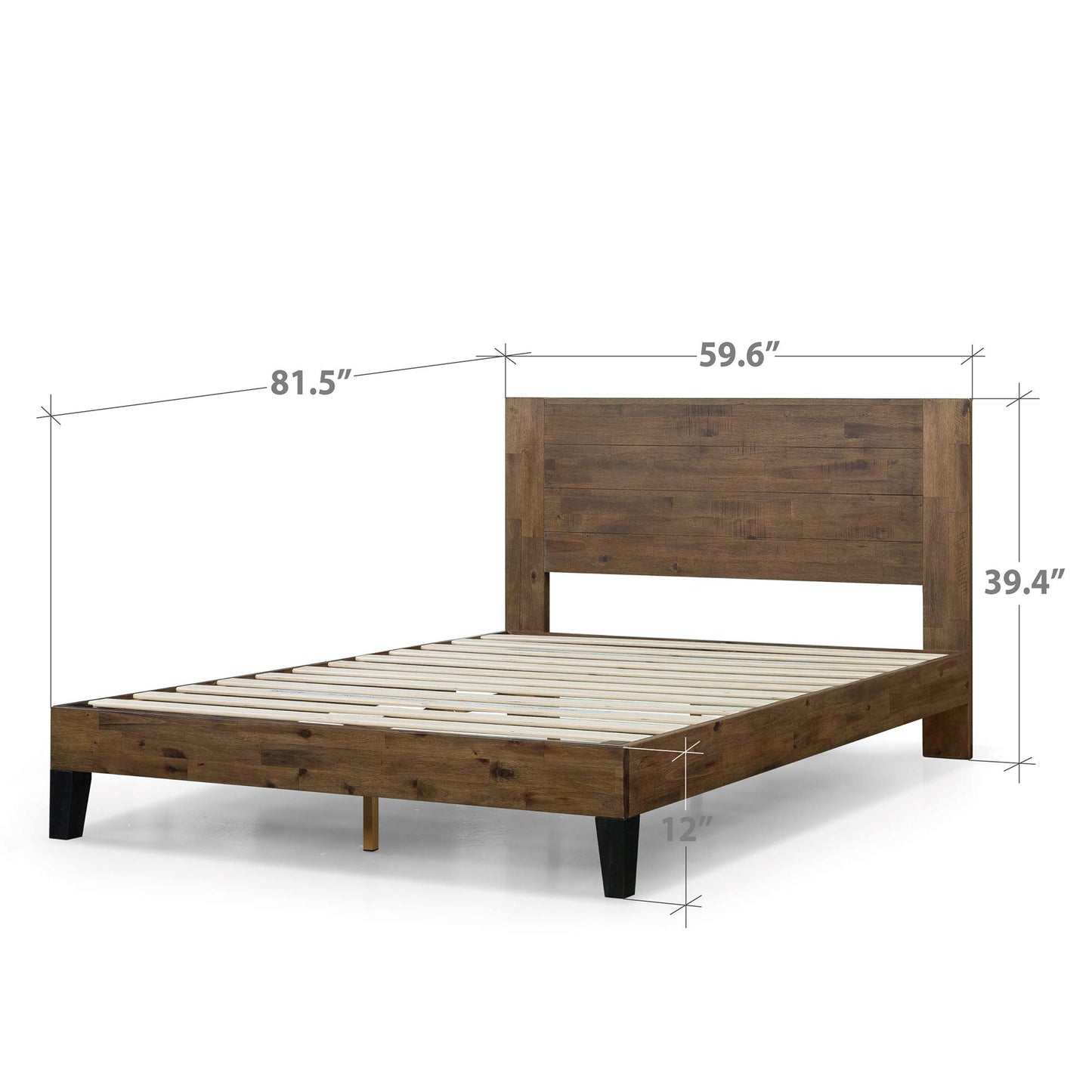 ZINUS Tonja Wood Platform Bed Frame with Headboard / Mattress Foundation with Wood Slat Support / No Box Spring Needed / Easy Assembly, Queen Contemporary Platform Bed Only