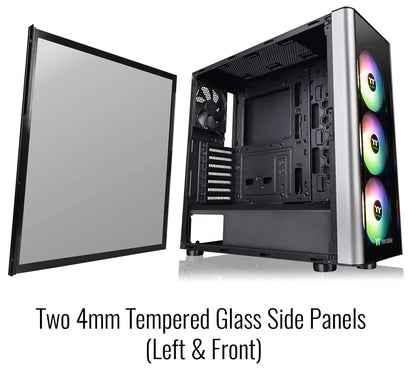 Thermaltake Level 20 MT Motherboard Sync ARGB ATX Mid Tower Gaming Computer Case with 3 120mm ARGB 5V Motherboard Sync RGB Fans +1 120mm Rear Fan Pre-Installed CA-1M7-00M1WN-00, Black