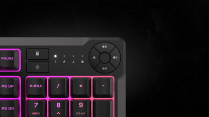 Corsair K55 CORE RGB Membrane Wired Gaming Keyboard – Quiet, Responsive Switches – Spill Resistance – Ten-Zone RGB – Media Keys – iCUE Compatible – QWERTY NA – PC, Mac – Gray Black