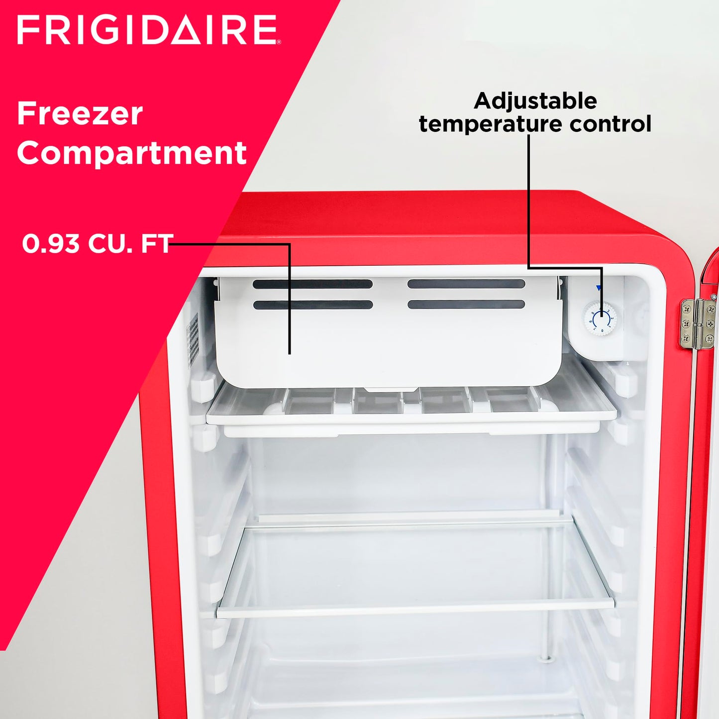 Frigidaire EFR372-RED 3.2 Cu Ft Red Retro Compact Rounded Corner Premium Mini Fridge Refrigerator