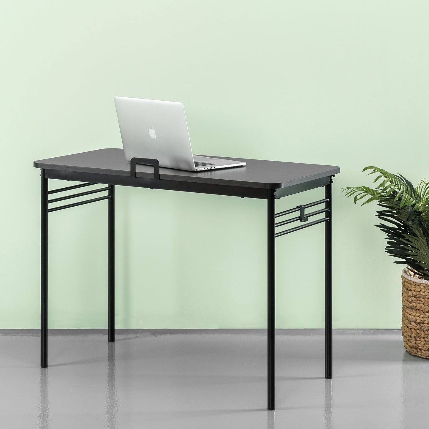 Zinus Retro Metal Framed Desk in Espresso Contemporary