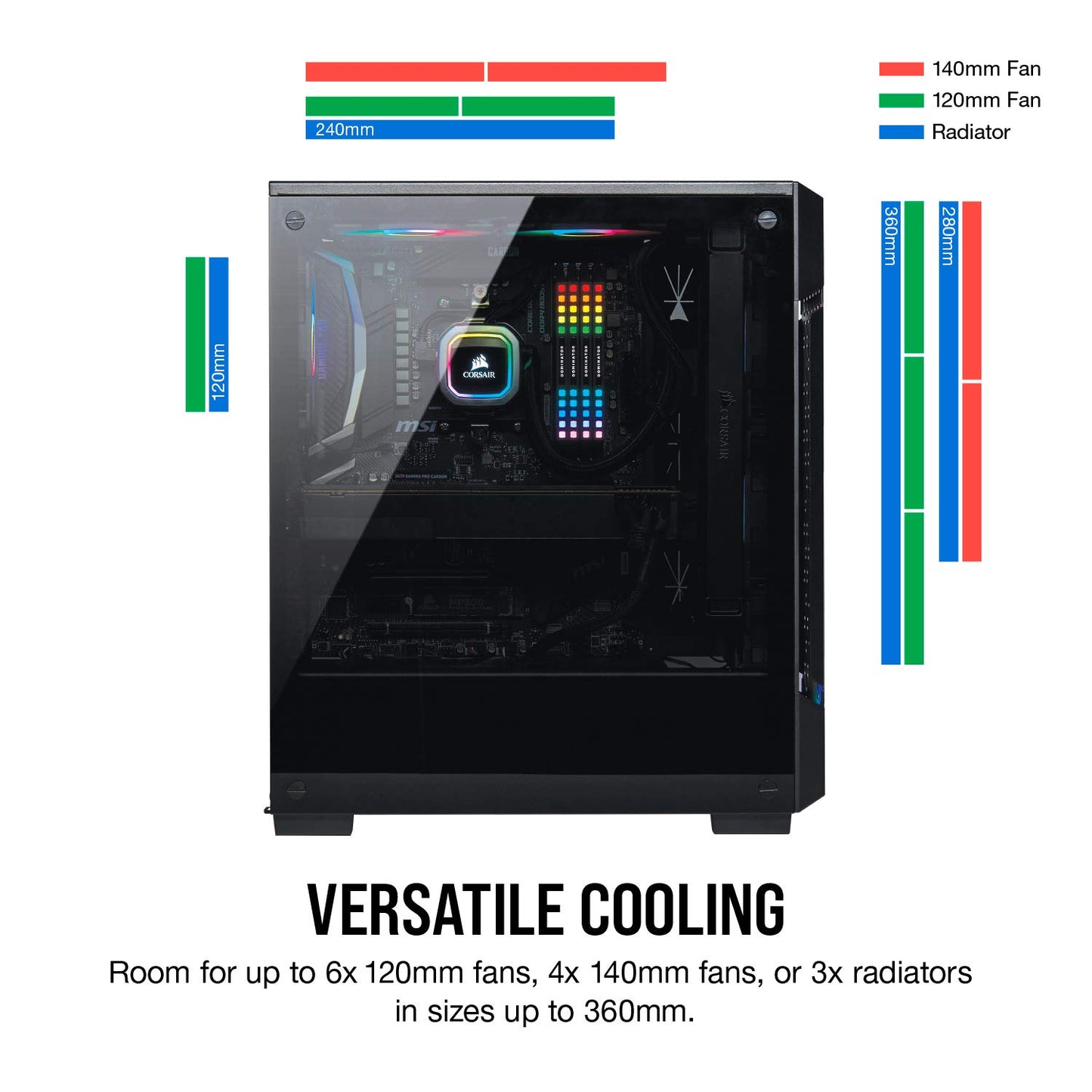 Corsair iCUE 220T RGB Airflow Tempered Glass Mid-Tower Smart Case - Black (CC-9011173-WW)