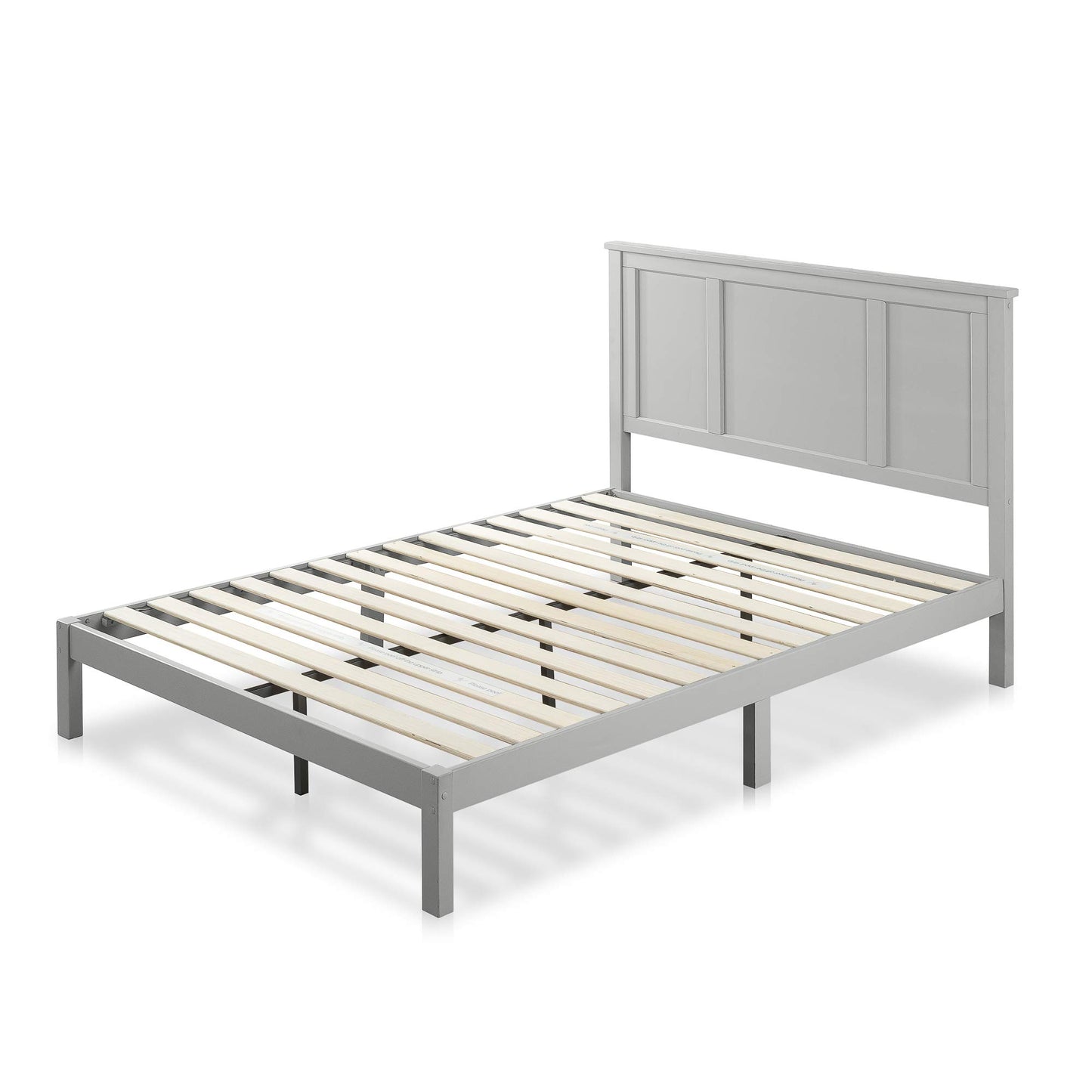 Zinus Wood Country Style Platform Bed with Headboard / No Box Spring Needed / Wood Slat Support, King Traditional