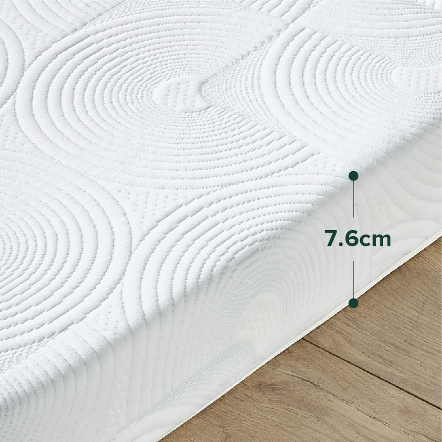 Zinus Gel Memory Foam 3 Inch Tri-Fold Comfort Portable Folding Floor Mat, Narrow Twin White