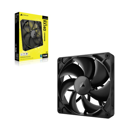 CORSAIR iCUE Link RX140 140mm PWM Fan - Magnetic Dome Bearing - Single Fan - Black Non-RGB 1 x 140mm