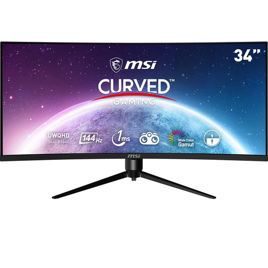 MSI MAG342CQPV, 34" Gaming Monitor | 3440 x 1440 (UWQHD) | VA | 100Hz | FreeSync | HDR Ready | HDMI | Displayport | Tilt | Swivel | Height Adjustable | Pivot MSI Optix MAG342CQPV