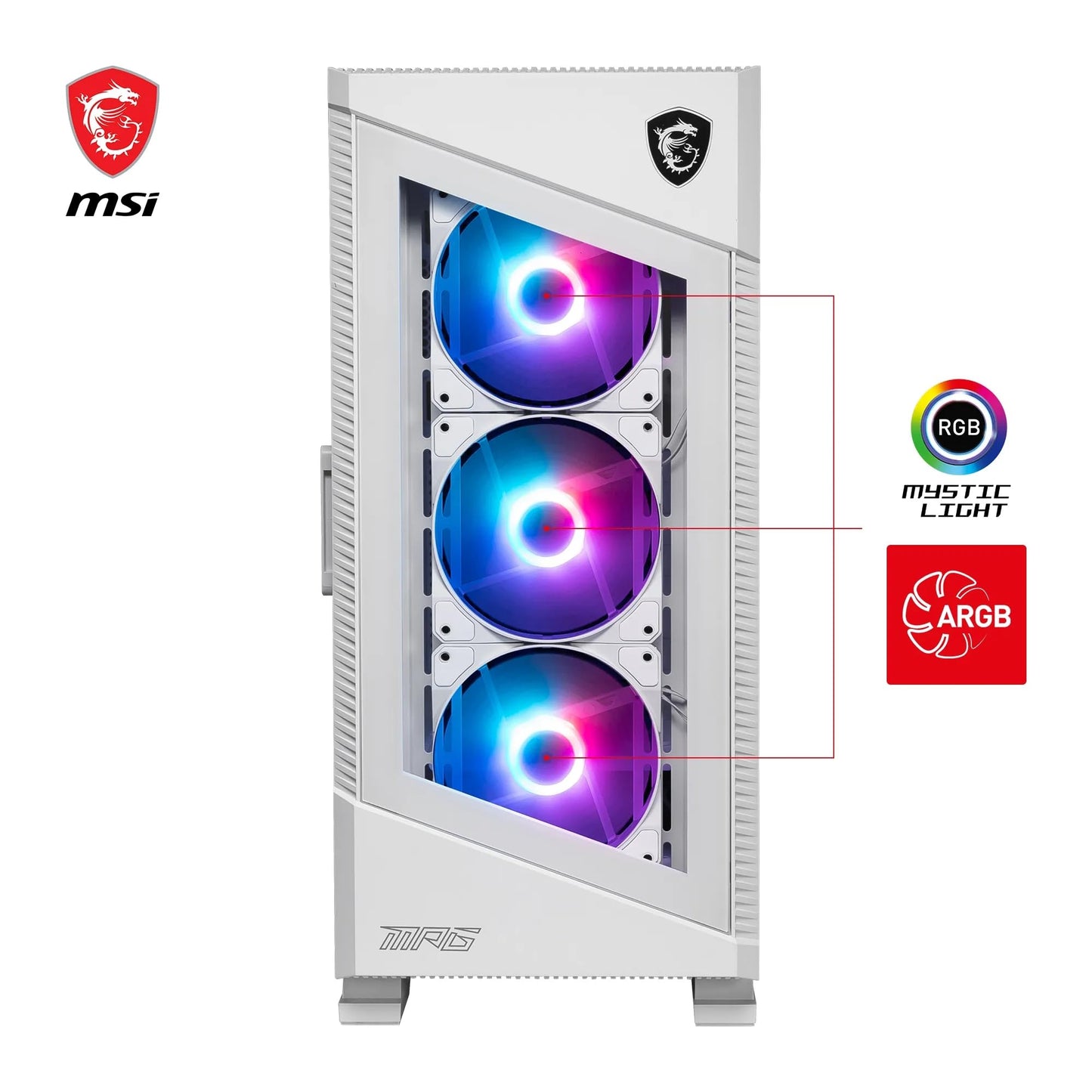 MSI MPG Velox 100R White Mid Tower Case (E-ATX/ATX/M-ATX/Mini-ITX)