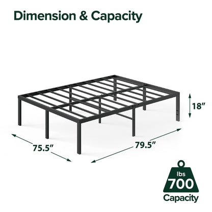 ZINUS Yelena 18 Inch Metal Platform Bed Frame/Steel Slat Support/No Box Spring Needed/Easy Assembly, King