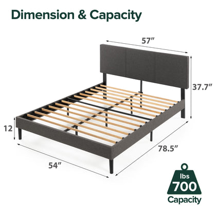 ZINUS Cambril Upholstered Platform Bed Frame with Sustainable Bamboo Slats/No Box Spring Needed/Mattress Foundation/Easy Assembly, Full