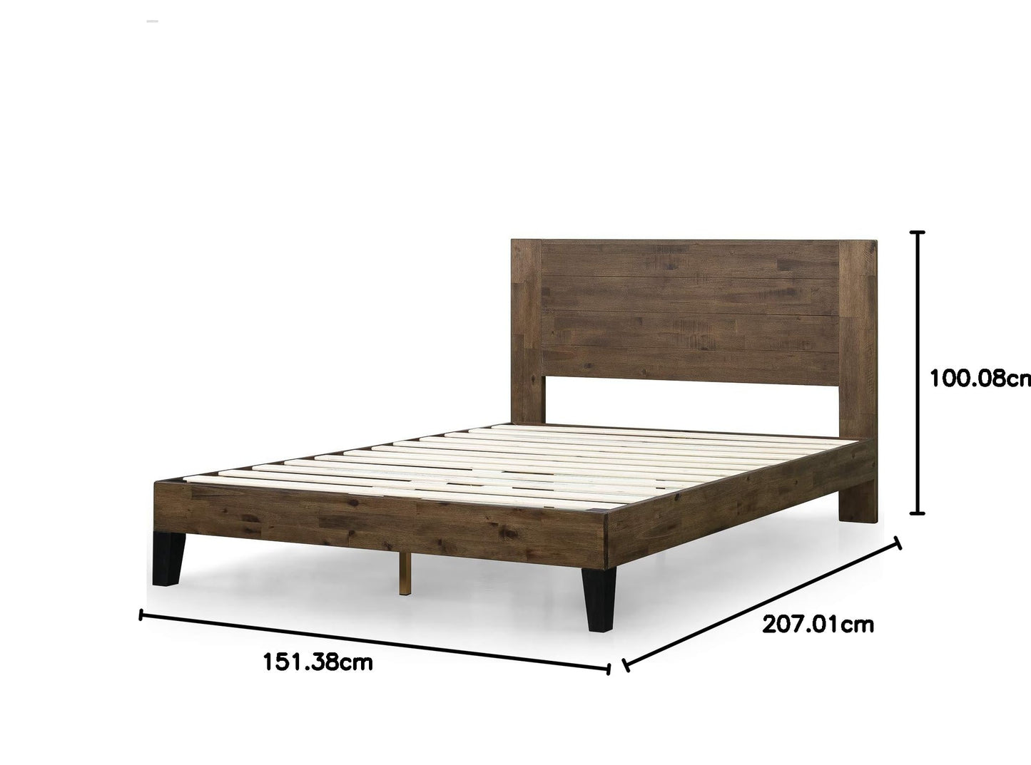 ZINUS Tonja Wood Platform Bed Frame with Headboard / Mattress Foundation with Wood Slat Support / No Box Spring Needed / Easy Assembly, Queen Contemporary Platform Bed Only