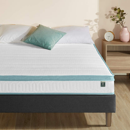 Zinus AZ-MGSM-8K 8 Inch Mint Green Memory Foam Hybrid Spring Mattress, King