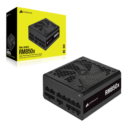 CORSAIR RM850x Fully Modular ATX Power Supply - 80 PLUS Gold - Low-Noise Fan - Zero RPM - Black RMx 850W