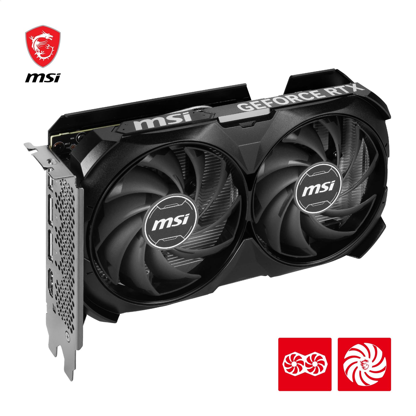 MSI GeForce RTX 4060 Ti Ventus 2X Black 16G OC Graphics Card - RTX 4060 Ti GPU, 16GB GDDR6 (18Gbps/128-bit), PCIe 4.0-2 x TORX Fan 4.0 - HDMI 2.1a, DisplayPort 1.4a