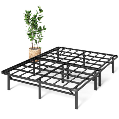 Zinus Queen Bed Frame - 14 in SmartBase Elite Metal Bed Frame with Steel Slat Support, Box Spring Replacement, Tool-Free Assembly - Super Heavy Duty Platform Bed Frame with Underbed Storage Space, Queen Size Foundation