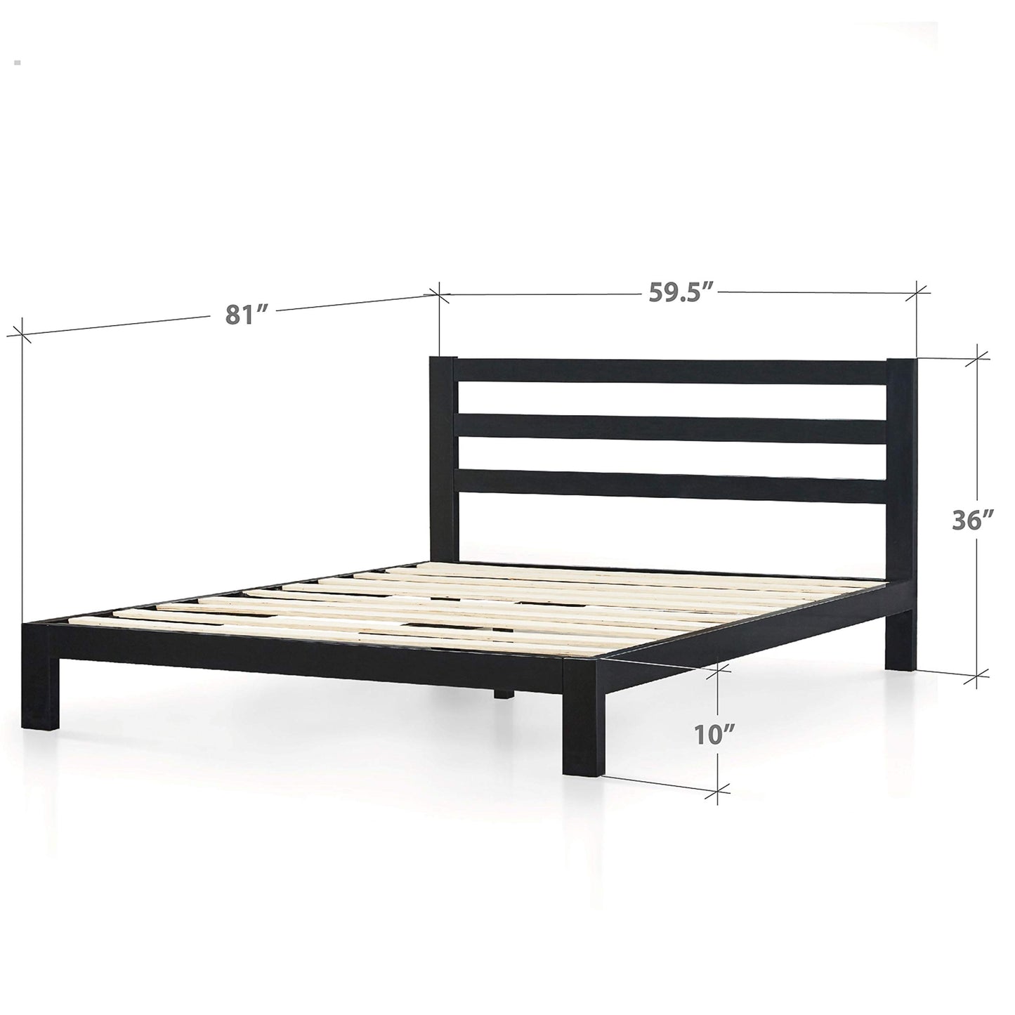 ZINUS Arnav Metal Platform Bed Frame with Headboard / Wood Slat Support / No Box Spring Needed / Easy Assembly, Queen