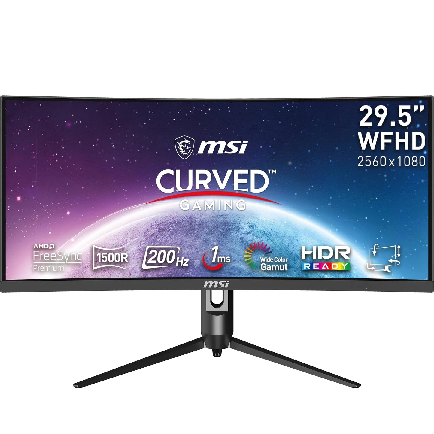 MSI Optix MAG301CR2 29.5 Inch WFHD Curved Gaming Monitor - 1500R 2560 x 1080 VA Panel, 200 Hz / 1ms, 103% sRGB Colour Gamut, FreeSync Premium - DP 1.2a, HDMI 2.0b CEC MSI Optix MAG301CR2