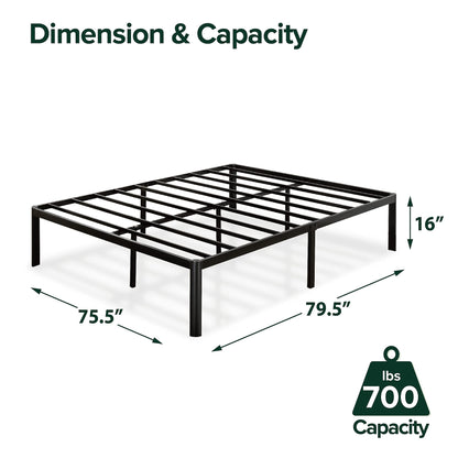 Zinus King Bed Frame – Van 16 inch Bed Frame with Steel Slat Support, Heavy Duty Metal Construction, Easy Assembly, No Box Spring Needed – Platform Bed Frame with Underbed Storage Modern Original Big Box