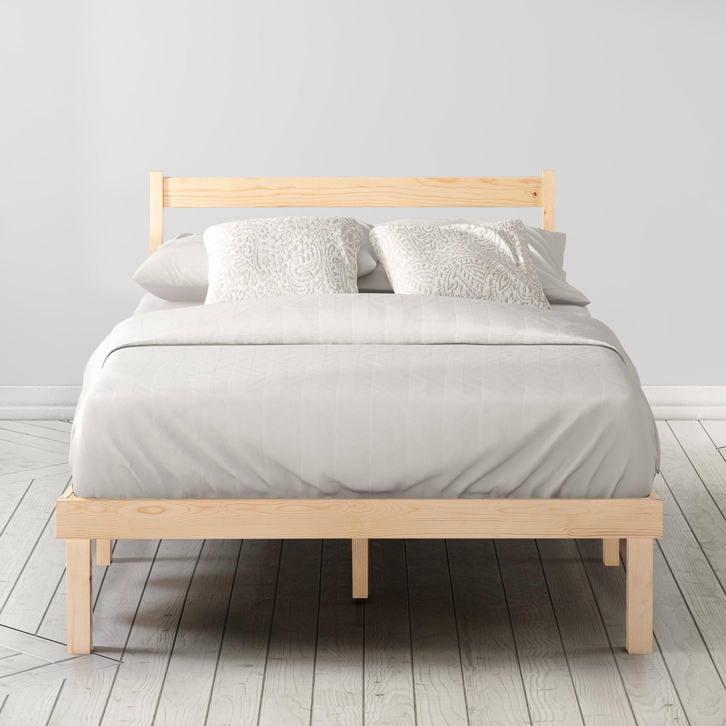 ZINUS Robin Wood Platform Bed Frame with Headboard, Wood Slat Support, No Box Spring Needed, Easy Assembly, Full