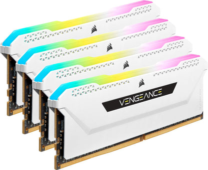 Corsair Vengeance RGB Pro SL 32GB (4x8GB) DDR4 3200 (PC4-25600) C16 1.35V - White (CMH32GX4M4E3200C16W) 3200 MHz 32GB (4x8GB)