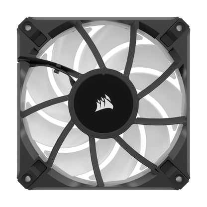 Corsair iCUE AF120 RGB Elite 120mm PWM Fan - Eight RGB LEDs - AirGuide Technology - Fluid Dynamic Bearing - Zero RPM Fan Mode - CORSAIR iCUE Software Compatible - Black For Desktop AF RGB ELITE Single (120mm)