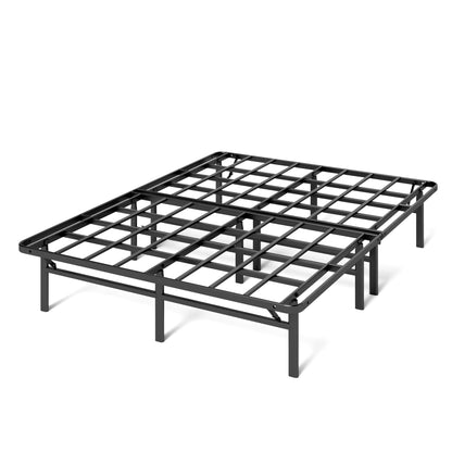 Zinus Queen Bed Frame - 14 in SmartBase Elite Metal Bed Frame with Steel Slat Support, Box Spring Replacement, Tool-Free Assembly - Super Heavy Duty Platform Bed Frame with Underbed Storage Space, Queen Size Foundation