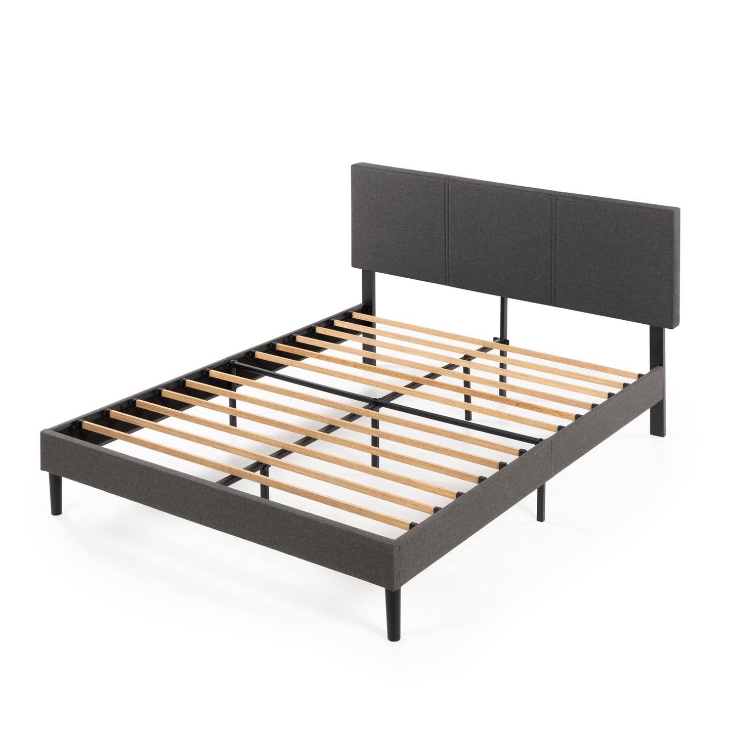 ZINUS Cambril Upholstered Platform Bed Frame with Sustainable Bamboo Slats/No Box Spring Needed/Mattress Foundation/Easy Assembly, Queen