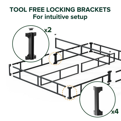 Zinus Full Size Box Spring – 9 Inch Low Profile Metal Smart Box Spring, Mattress Foundation, Strong Metal Frame, Tool-Free Locking Brackets for Easy Assembly, 5 Year Warranty, Full Size, White New Small Box