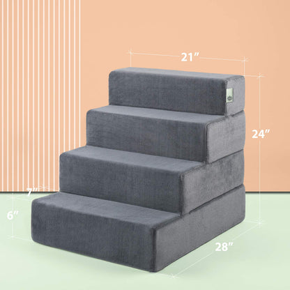 ZINUS Easy Pet Stairs, Pet Ramp, Pet Ladder, X-Large, Charcoal