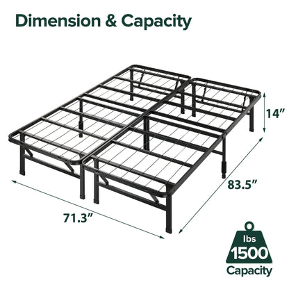 Zinus SM-SC-SBBK-14CK-FR 14 Inch SmartBase Mattress Foundation / Platform Bed Frame / Box Spring Replacement / Quiet Noise-Free / Maximum Under-bed Storage, Cal King, Black California King Standard