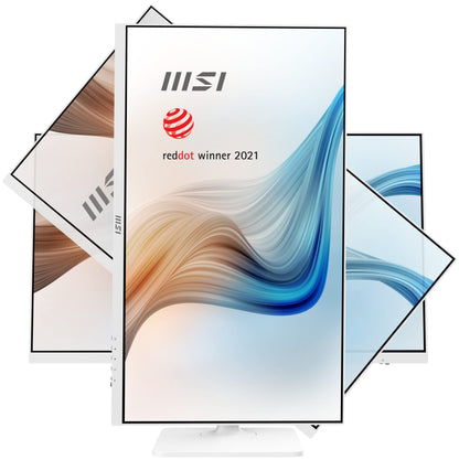 MSI QHD 16:9 Anti-Glare 5ms 2560 x 1440 75Hz Refresh Rate USB/DP/HDMI VESA-Mount Supported 27” Tilt/Swivel/Height Adjustable White IPS Monitor (Modern MD272QPW)