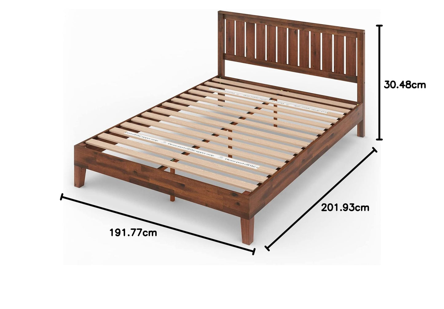 Zinus King Bed Frame - Vivek Deluxe 12 inch Wood Platform Bed with Headboard, Wood Slats Support, Easy Assembly, No Boxspring Needed - Underbed Storage Space, Antique Espresso Finish, King Size