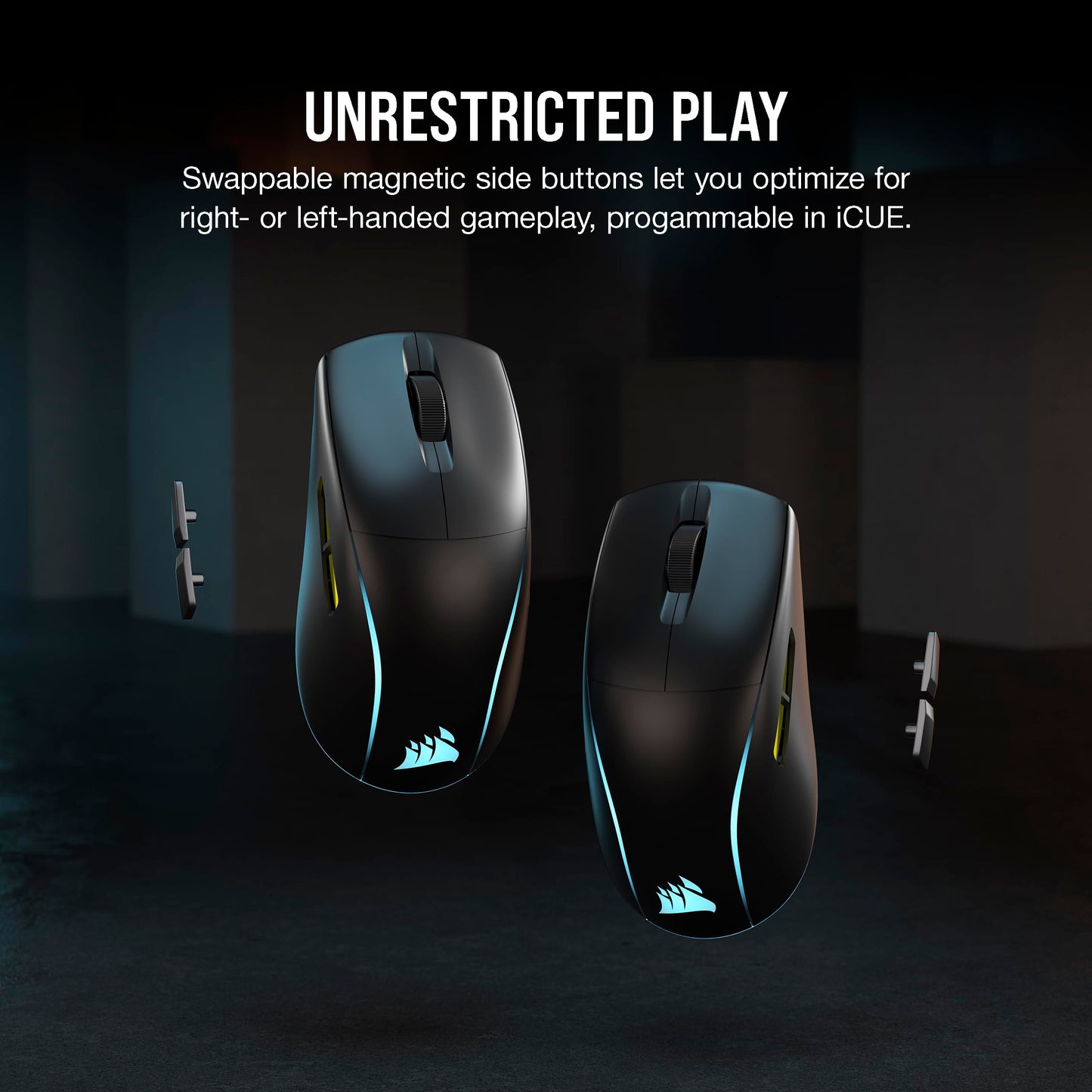 Corsair M75 Wireless RGB Lightweight FPS Gaming Mouse – 26,000 DPI – Swappable Side Buttons – iCUE Compatible – PC – Black Wireless Mouse