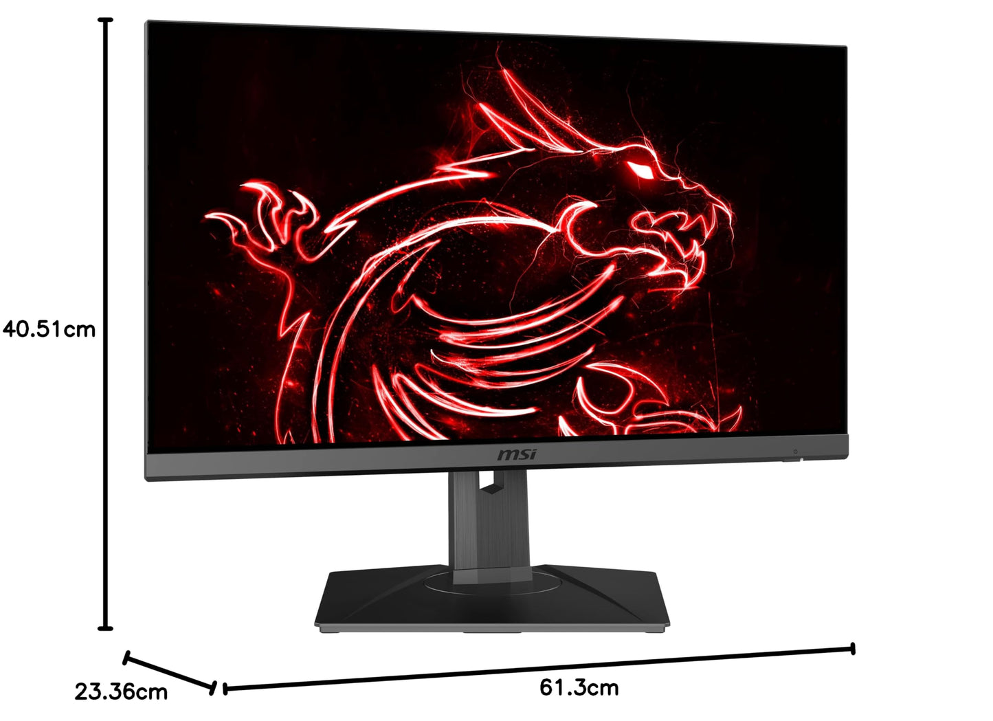 MSI G272QPF, 27" Gaming Monitor, 2560 x 1440 (QHD), Rapid IPS, 1ms, 170Hz, G-Sync Compatible, HDR Ready, HDMI, Displayport, Tilt, Swivel, Height Adjustable, Pivot MSI G272QPF