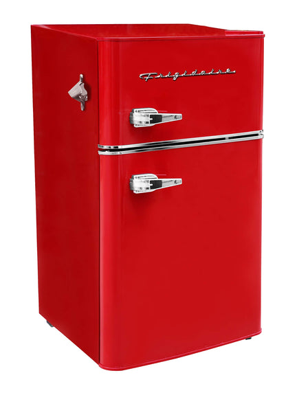 Frigidaire EFR840-RED 3.2 Cu Ft Red 2 Door Retro Bar Fridge with Side Bottle Opener