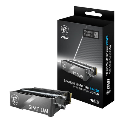 MSI Gaming SPATIUM M570 PRO PCIe 5.0 NVMe M.2 2TB FROZR Internal SSD (PCIe Gen5, NVMe 2.0, M.2 2280, Read 12400 MB/S, Write 11800 MB/S, 2TB)