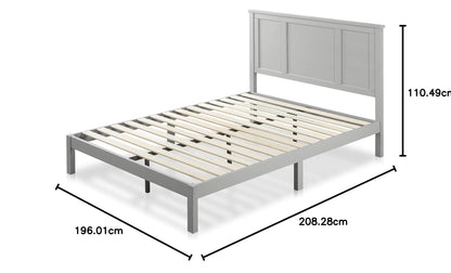 Zinus Wood Country Style Platform Bed with Headboard / No Box Spring Needed / Wood Slat Support, King Traditional