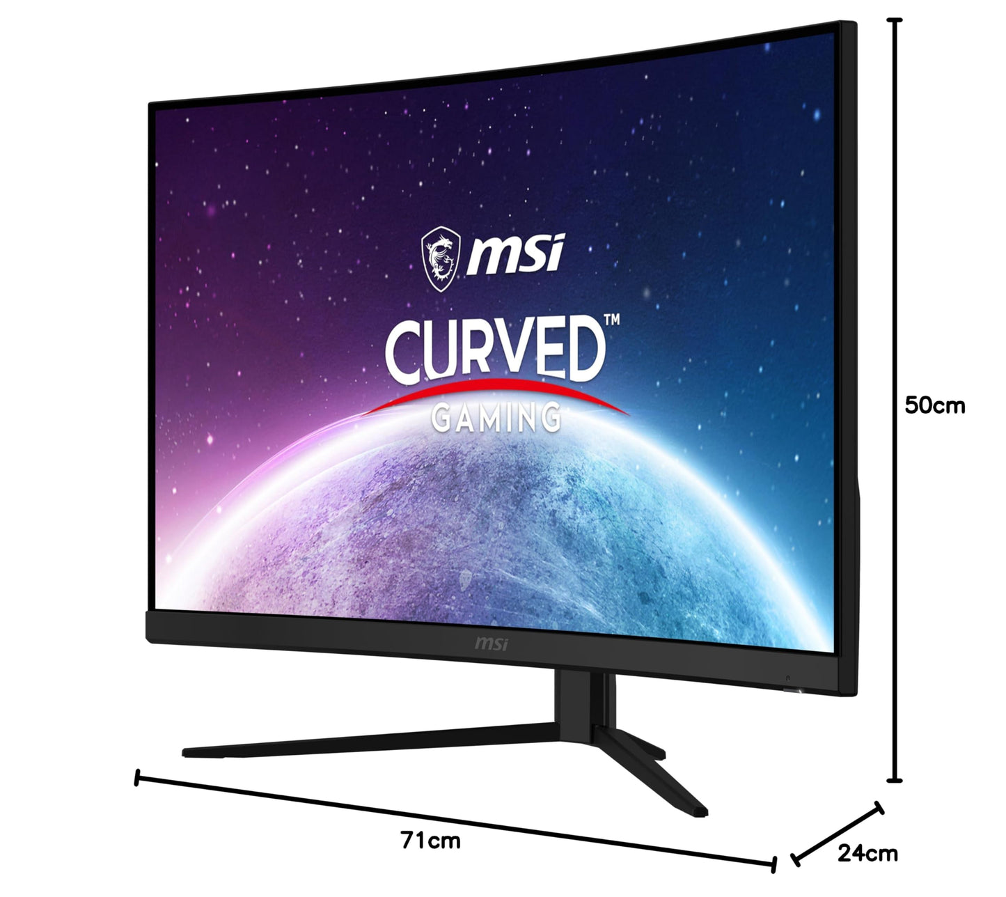 MSI G32C4X, 32" Gaming Monitor, 1920 x 1080 (FHD) Curved Gaming Monitor, 1 ms, 250Hz, FreeSync, 1500R, HDMI, DisplayPort, Tilt Adjustable.